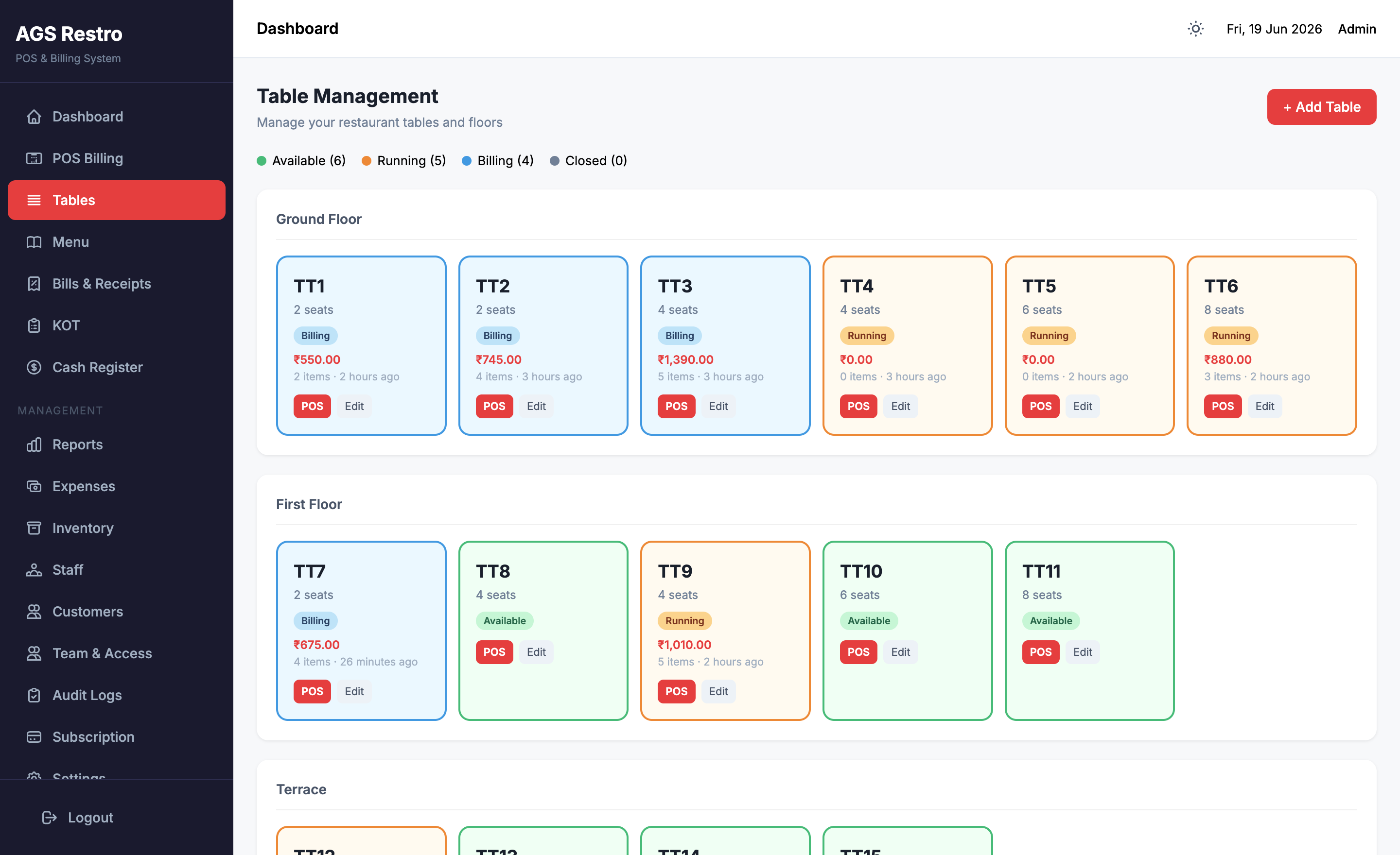 Live Table View screenshot